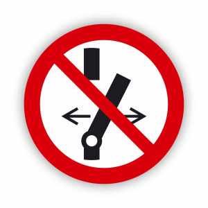 Nie przełączaj, naklejka BHP (ZZ30)