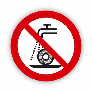 Zakaz szlifowania na mokro, naklejka BHP (ZZ32)