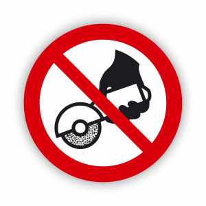 Zakaz używania szlifierki ręcznej, naklejka BHP (ZZ33)