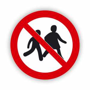 Zakaz wstępu dzieciom, naklejka BHP (ZZ35)