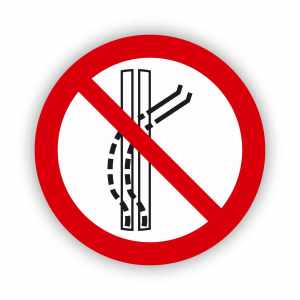 Zakaz opuszczania wyznaczonej trasy, naklejka BHP (ZZ36)