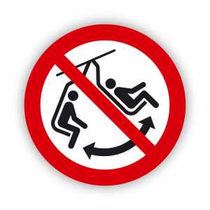 Zakaz bujania krzesełkiem, naklejka BHP (ZZ37)