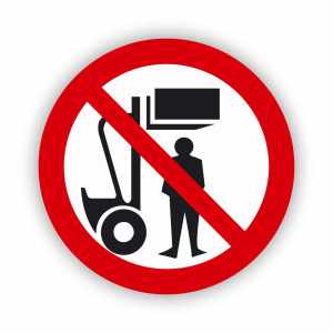 Zakaz przebywania pod ciężarem, naklejka BHP (ZZ40)