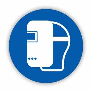 Nakaz stosowania maski spawalniczej, znak nakazu, naklejka BHP (ZN19)