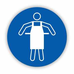 Nakaz stosowania fartucha ochronnego, znak nakazu naklejka BHP (ZN26)