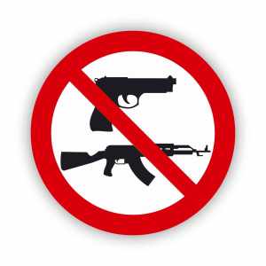 Zakaz noszenia broni, naklejka BHP (ZZ51)