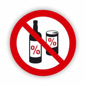 Zakaz spożywania alkoholu, naklejka BHP (ZZ56)