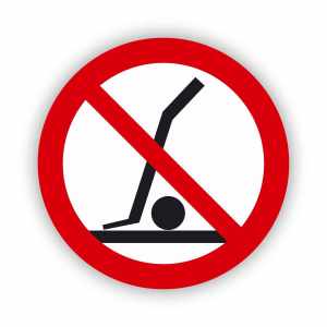 Zakaz podnoszenia wózkiem, naklejka BHP (ZZ60)