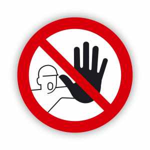 Nieupoważnionym wstęp wzbroniony, naklejka BHP (ZZ70)