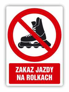 Zakaz jazdy na rolkach, naklejka BHP (ZZ79)