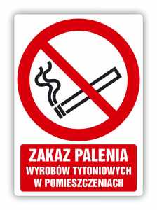 Zakaz palenia, naklejka BHP (ZZ80)