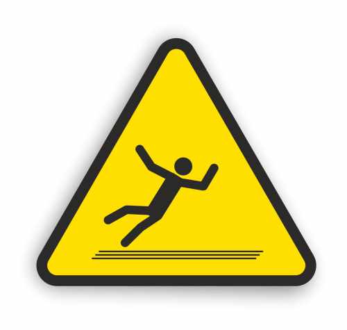 Ostrzeżenie przed śliską powierzchnią, naklejka