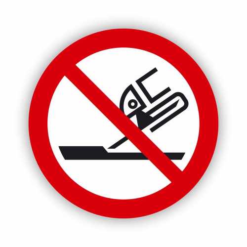 zakaz używania szlifierki, naklejka BHP