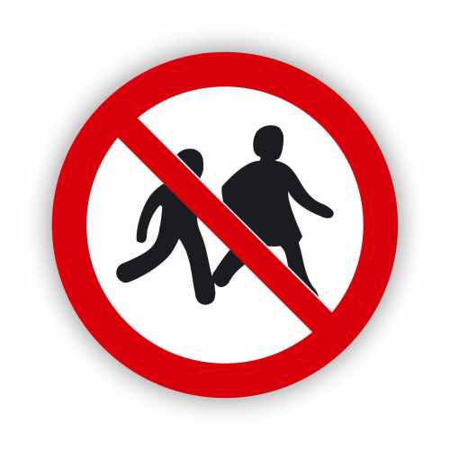 zakaz wstępu dzieciom, naklejka BHP