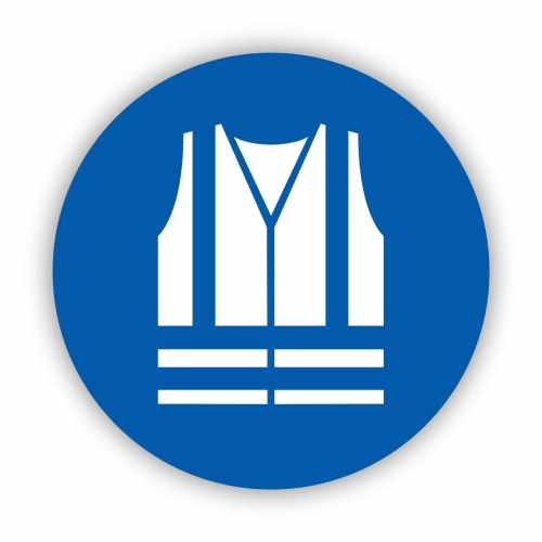 Nakaz stosowania kamizelki odblaskowej, naklejki BHP