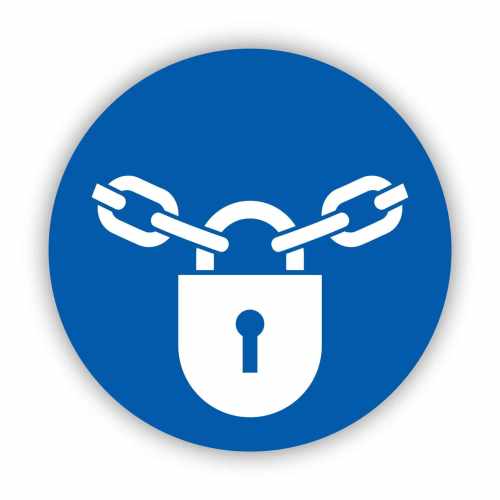 Nakaz stosowania zamknięcia, naklejka BHP