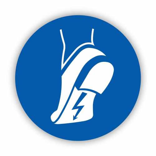 nakaz stosowania  obuwia antystatycznego, naklejka BHP