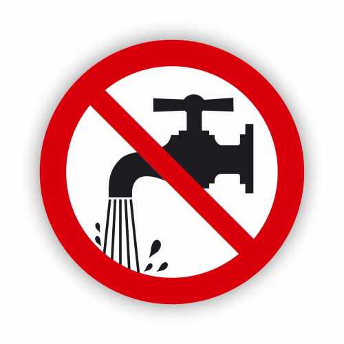 Oszczędzaj wodę, naklejka BHP.