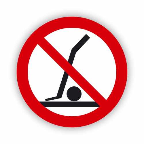 Zakaz podnoszenia wózkiem, naklejka BHP